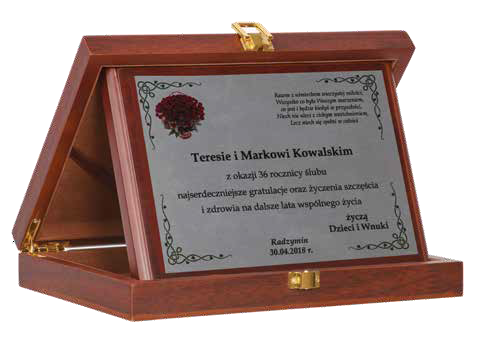 WOODEN PLAQUE + WOODEN BOX GLOSSY  ED3/3 -200 MM x 250 MM ED3/3