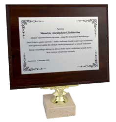 WOODEN PLAQUE ON MARBLE BASE 175x225 MM DGK1/2