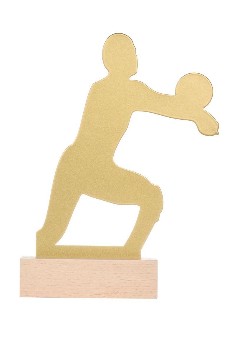 WM17  WOODEN/METAL STATUETTE VOLLEYBALL  H:       WM17