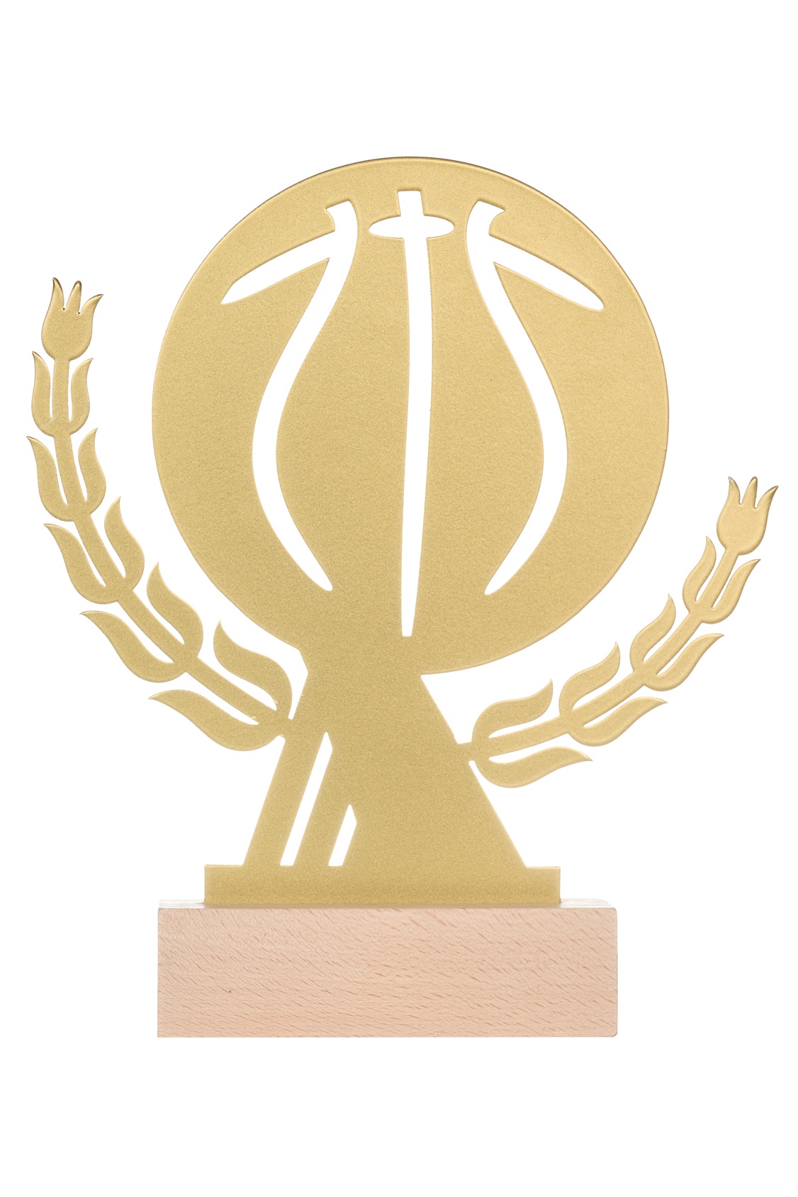 WM05  WOODEN/METAL STATUETTE BASKETBALL  H:       WM05