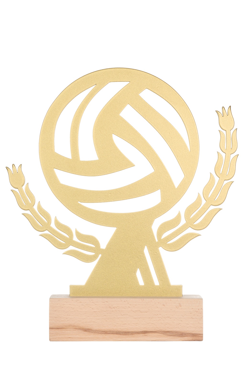 WM06  WOODEN/METAL STATUETTE VOLLEYBALL  H:       WM06